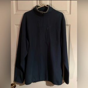 Columbia Titanium Omni-dry, 1/4 Zip fleece, mens large, navy blue with gray trim